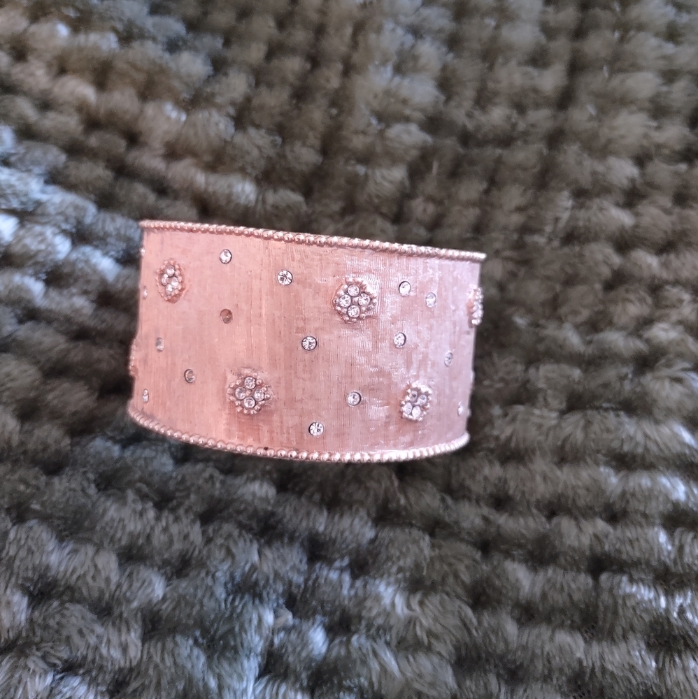 Rose Venetian Princess Bangle with Faux Diamonds